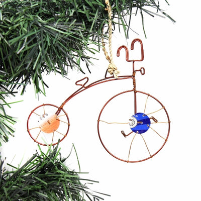 Recycled Wire Old-Fashioned Bicycle Ornament