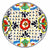 Encantada Handmade Pottery 8 Trivet or Wall Hanging, Dots & Flowers