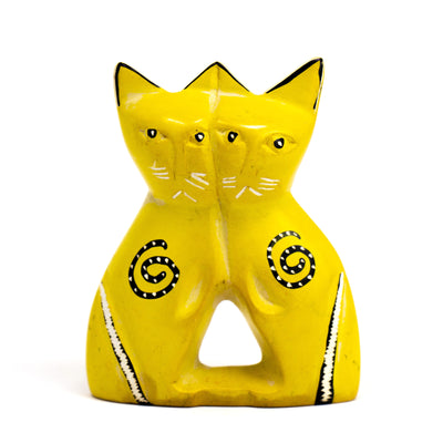 Single Soapstone Lovey Cats - 4 -inch