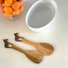 Wood Serving Set, Zebra Design