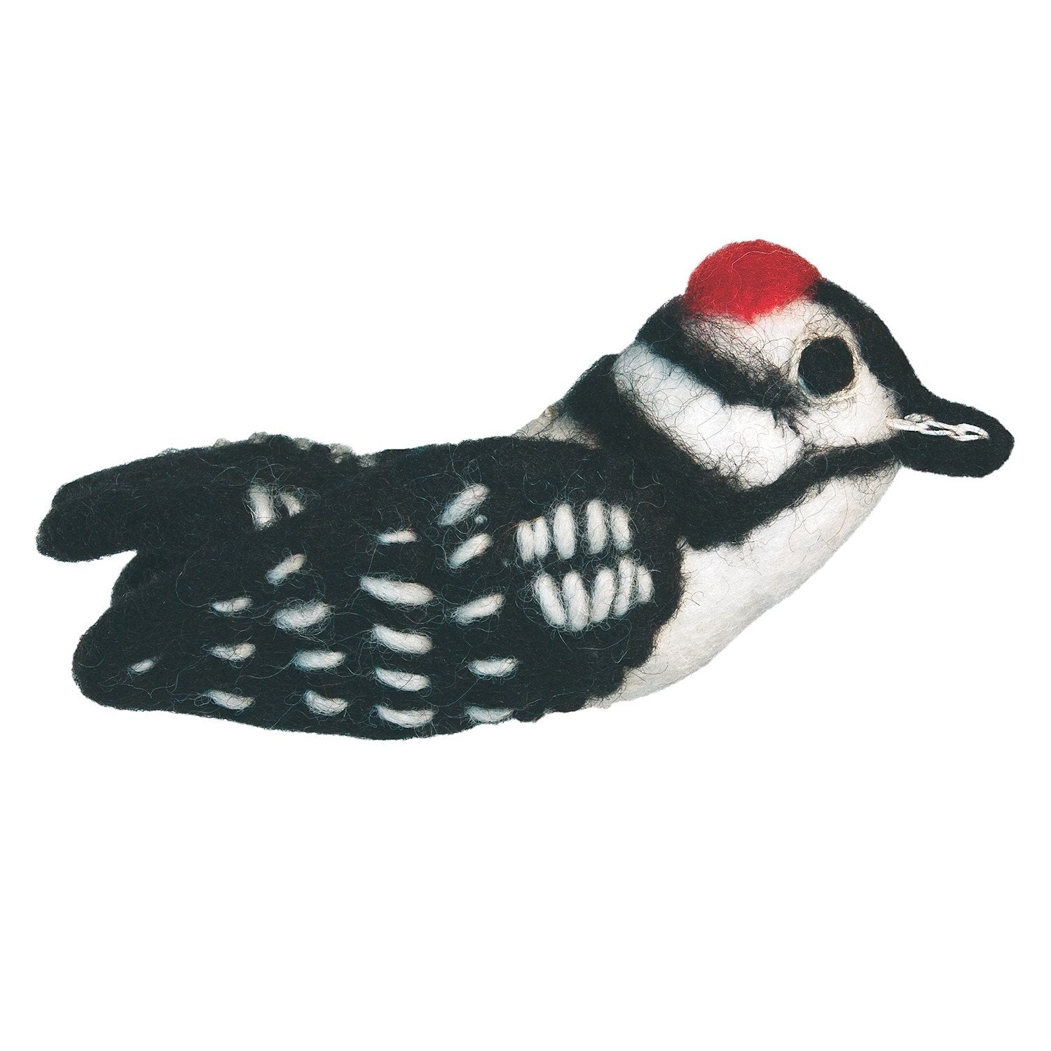 Wild Woolies Felt Bird Garden Ornament - Downy Woodpecker