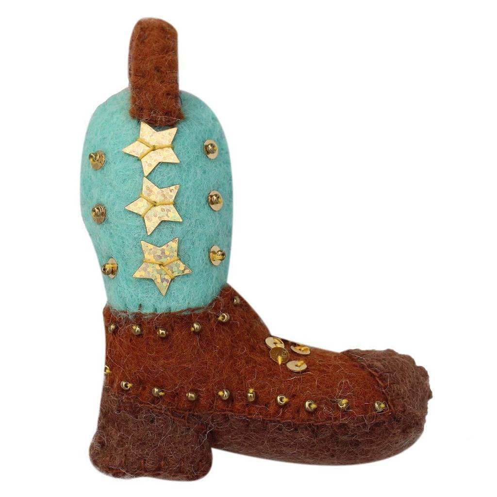 Western Boot Felt Ornament