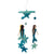 Blue  Multi-cultural Mermaid Felt Nursery Mobile