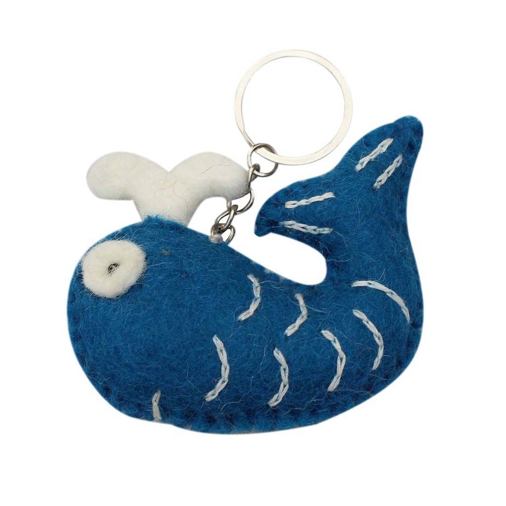 Whale Felt Key Chain
