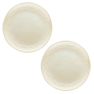 Encantada Handmade Pottery 11.75 Set of 2 Dinner Plates, Blanco