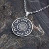 Alpaca Silver Aztec Face Pendant with Chain