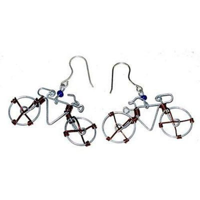 Recycled Wire Bicycle Earrings - Set of 10