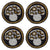 Black Mushroom Glass Beaded Coasters, Set of 4