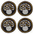 Black Mushroom Glass Beaded Coasters, Set of 4