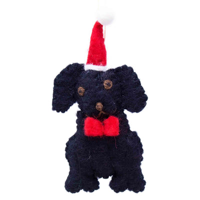 Black Labrador Santa Handmade Felt Ornament