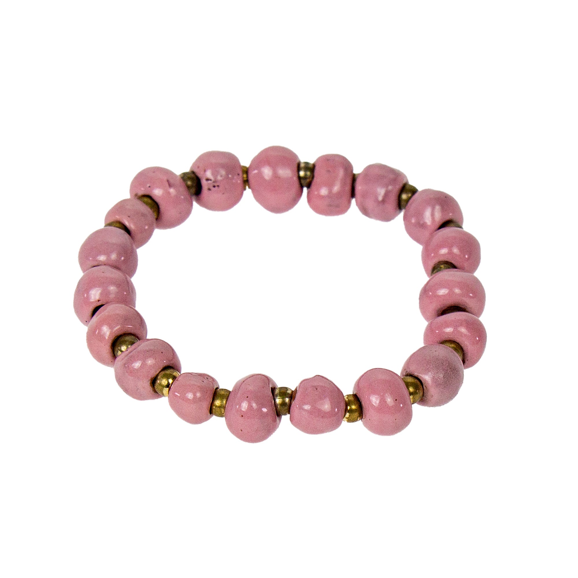 Haiti Clay Bead Bracelet, Pink - PACK OF 3 - Global Crafts Wholesale