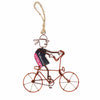 Recycled Wire Ornament Bandana Bicycle Rider