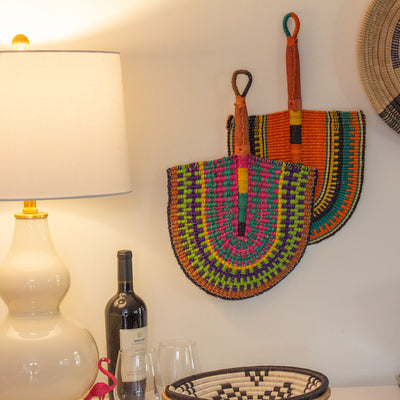 Handwoven Straw Fans from Ghana