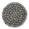 Dark Grey Felt Ball Coasters, Set of 4