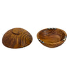 Set of Two Small Olive Wood Bowls with Bone Inlay