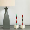 Christmas Hand-Painted Dinner Candles, Pair (Ukhisimusi Design)