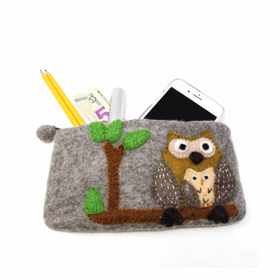 Owl Felt Zipper Pouch