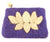 Hand Crafted Felt Pouch from Nepal: Lotus Flower, Purple