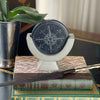 Soapstone Compass Sculpture - Dark Gray Stone