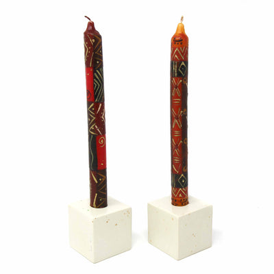 Hand-Painted Dinner Candles, Pair (Bongazi Design)