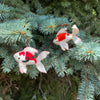 Set of two Koi Fish Handmade Felt Ornaments