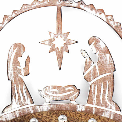 Rustic Mango Wood Tabletop Nativity Silhouette - Pack of 3