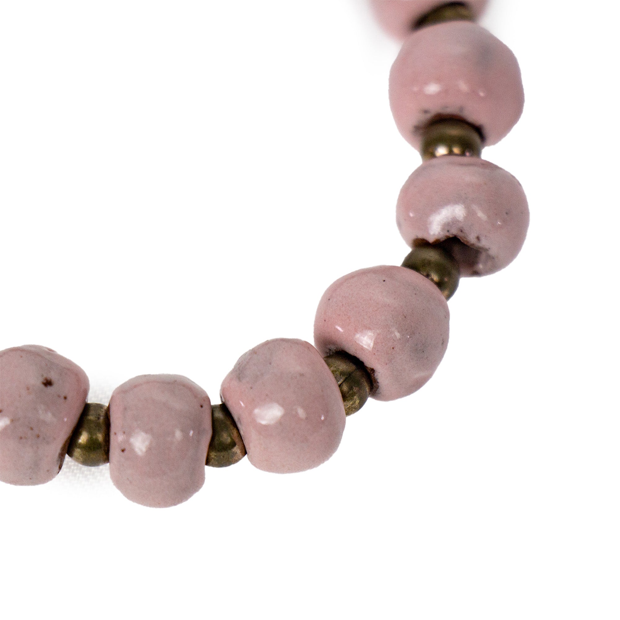 Haiti Clay Bead Bracelet, Light Pink - PACK OF 3 - Global Crafts