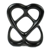 Double Heart 4 inch Black