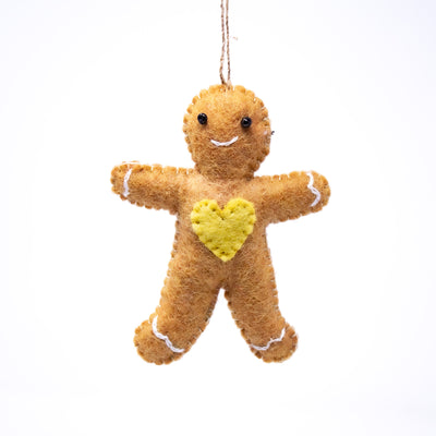 Rainbow Ginger Friend Ornament - Yellow Heart