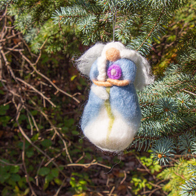 Forest Fairy Felt Decoration or Ornament, Grey