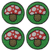 Bright Mushroom Glass Beaded Coasters, Set of 4