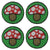 Bright Mushroom Glass Beaded Coasters, Set of 4