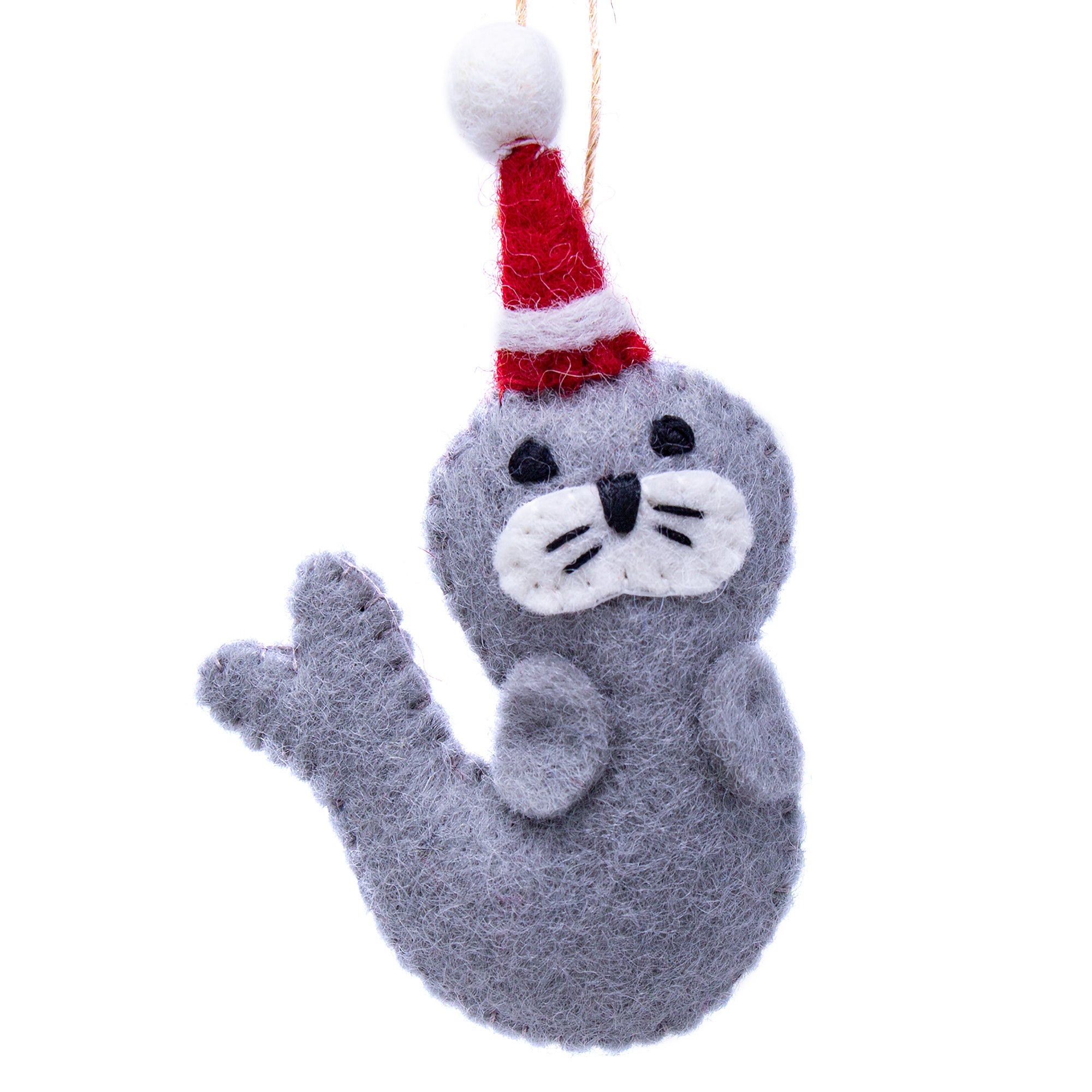 Seal Santa Handmade Felt Ornament