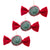 Classic Candy-Red/Green Handmade Felt Ornament- PACK of 3