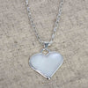 Corazon Blanco White Heart Pendant with Chain