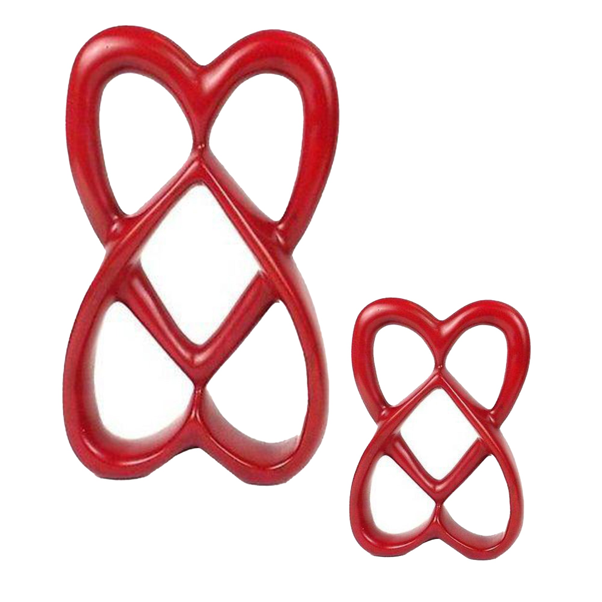 Double Heart 4 inch Red