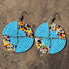 PACK OF 5 -Maasai Bead Tuquoise and Multicolor Circle Earrings