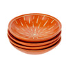 4-Pack - Painted Soapstone Carved Dish, Orange Etching