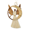 Angel Swinging on Crescent Moon Ornament, Sisal and Banana Fiber