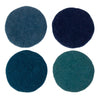 Handmade Felt Macaroon Coasters, Set of 4: Tidepool