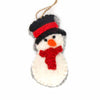 Christmas Snowman Felt Ornament, Red