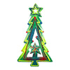 Tree with Cut-out Stars Haitian Metal Drum Christmas Ornament (5" x 3")