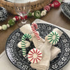 Set of 4 Napkin Rings, Peppermints