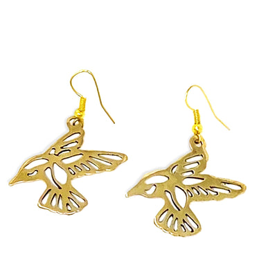 Tumbaga Gold Birds Drop Earrings