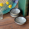 4-Pack - Painted Soapstone Carved Dish, Black Etching