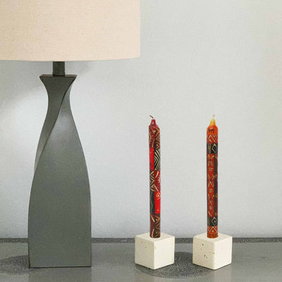 Hand-Painted Dinner Candles, Pair (Bongazi Design)