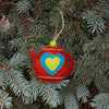 Tea Pot Felt Ornament, Ornament Red