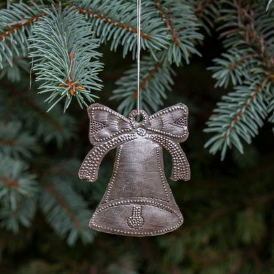 Bell and Bow Steel Drum Ornament