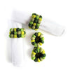 Meadow Green Felt Three Strand Napkin Rings, Set of 4