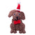 Chocolate Labrador Santa  Handmade Felt Ornament